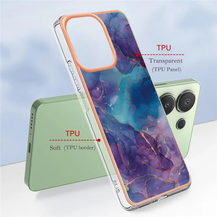YB IMD Series-16 Style-E For Xiaomi Redmi Note 13 4G Case Electroplating Slim TPU Phone Cover