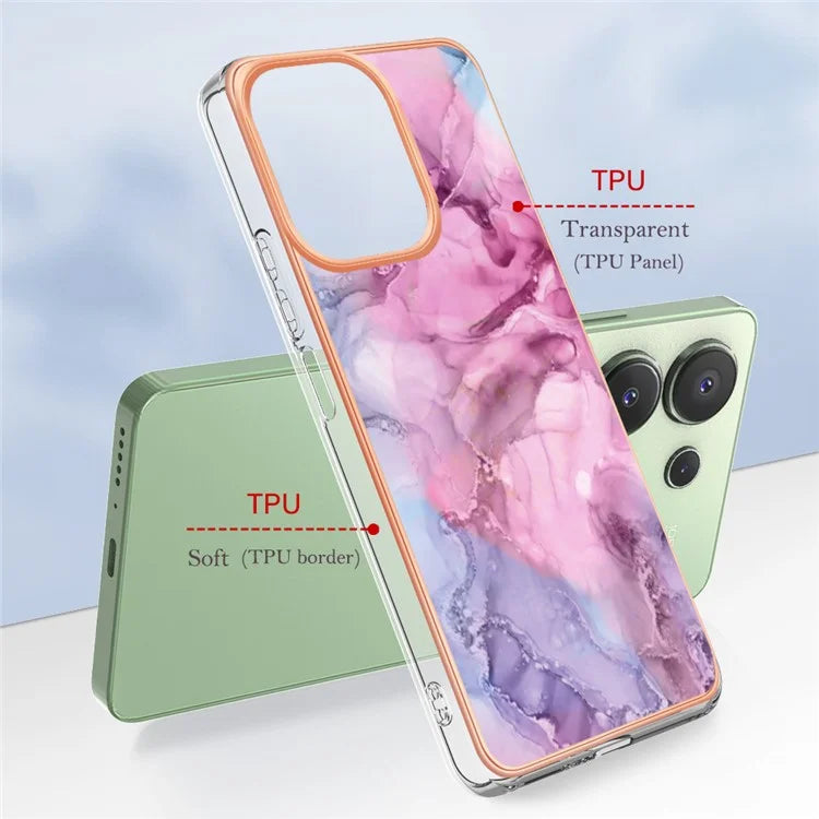 YB IMD Series-16 Style-E For Xiaomi Redmi Note 13 4G Case Electroplating Slim TPU Phone Cover