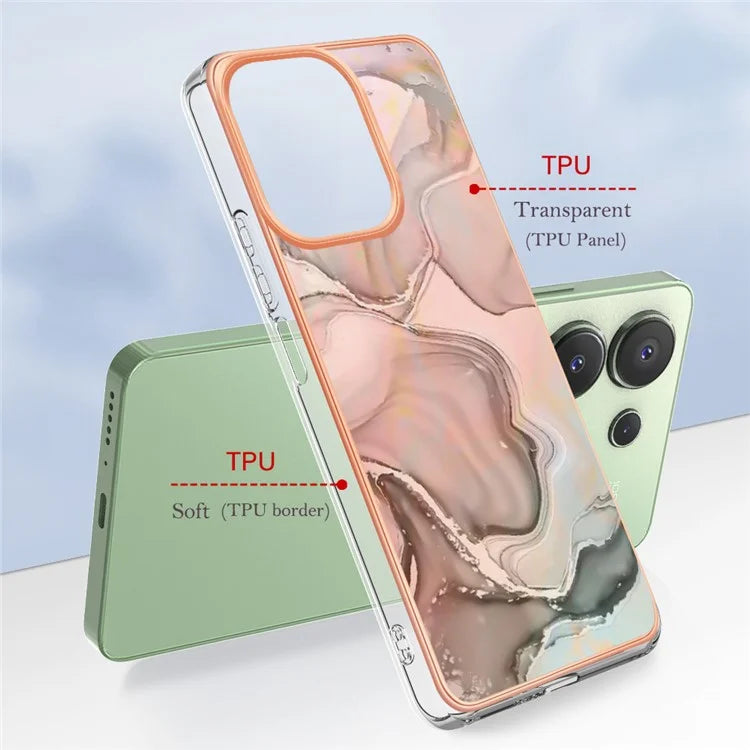 YB IMD Series-16 Style-E For Xiaomi Redmi Note 13 4G Case Electroplating Slim TPU Phone Cover