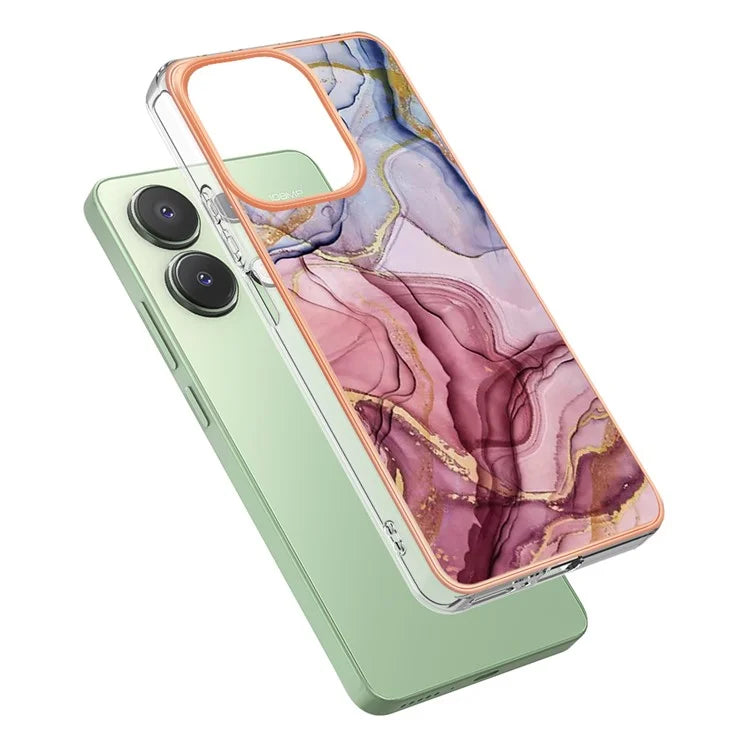 YB IMD Series-16 Style-E For Xiaomi Redmi Note 13 4G Case Electroplating Slim TPU Phone Cover Gold