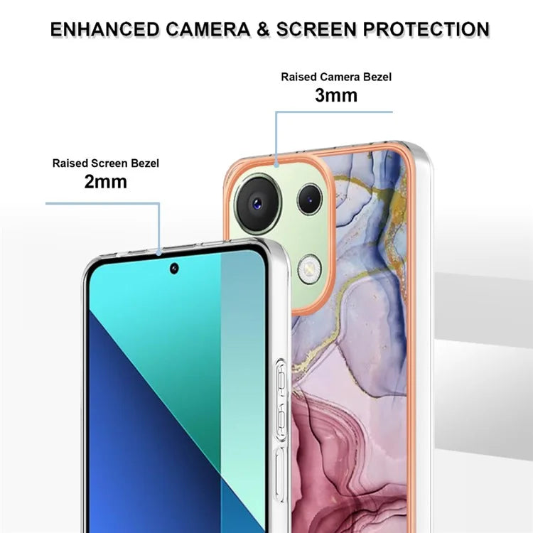 YB IMD Series-16 Style-E For Xiaomi Redmi Note 13 4G Case Electroplating Slim TPU Phone Cover Gold