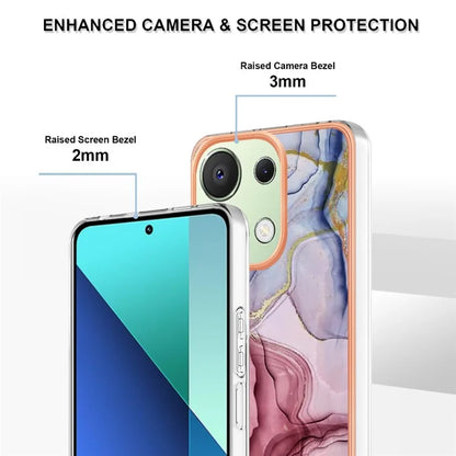 YB IMD Series-16 Style-E For Xiaomi Redmi Note 13 4G Case Electroplating Slim TPU Phone Cover Gold