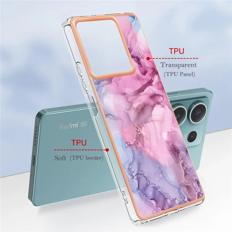 YB IMD Series-16 Style-E For Xiaomi Redmi Note 13 5G Case Electroplating Edge TPU Slim-Fit Back Cover