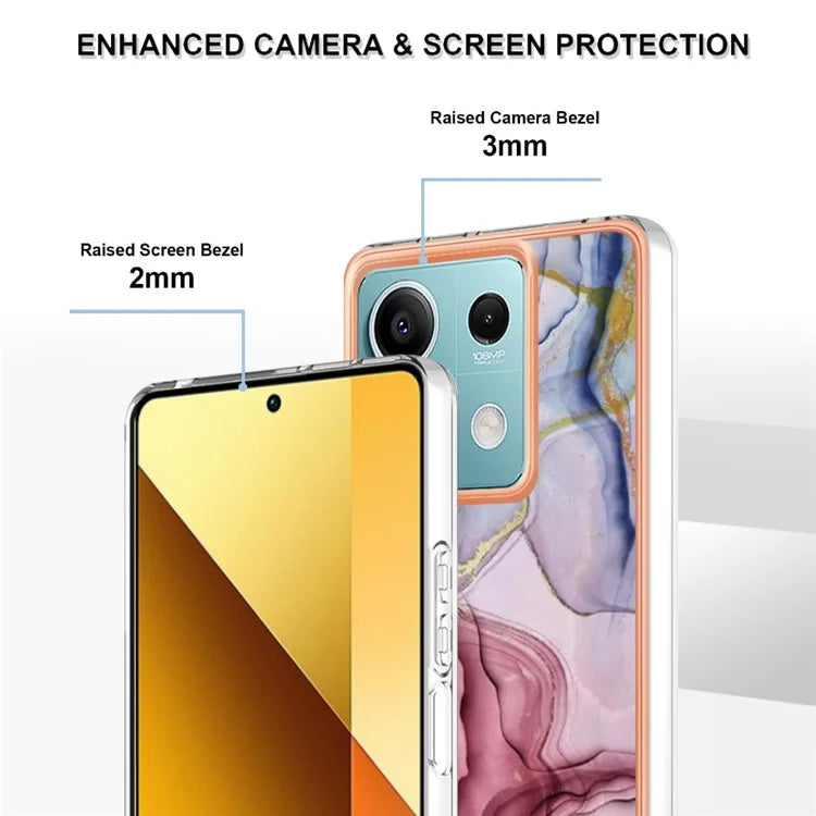 YB IMD Series-16 Style-E For Xiaomi Redmi Note 13 5G Case Electroplating Edge TPU Slim-Fit Back Cover Gold