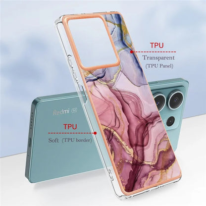YB IMD Series-16 Style-E For Xiaomi Redmi Note 13 5G Case Electroplating Edge TPU Slim-Fit Back Cover Gold