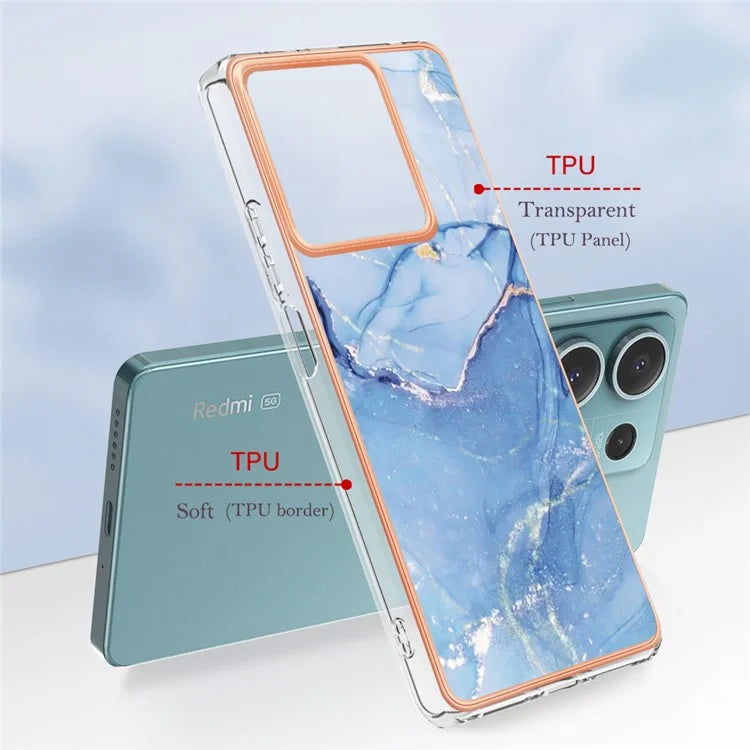 YB IMD Series-16 Style-E For Xiaomi Redmi Note 13 5G Case Electroplating Edge TPU Slim-Fit Back Cover