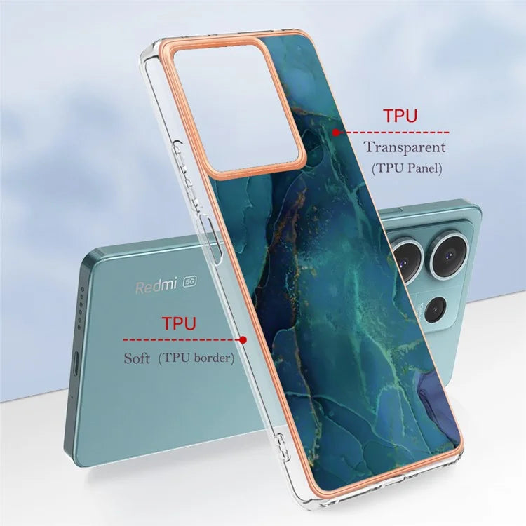 YB IMD Series-16 Style-E For Xiaomi Redmi Note 13 5G Case Electroplating Edge TPU Slim-Fit Back Cover