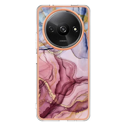 YB IMD Series-16 Style-E For Xiaomi Redmi A3 / Poco C61 4G Electroplating Case Marble Pattern 2.0mm TPU Phone Cover