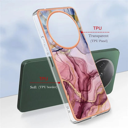 YB IMD Series-16 Style-E For Xiaomi Redmi A3 / Poco C61 4G Electroplating Case Marble Pattern 2.0mm TPU Phone Cover