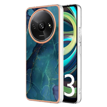 YB IMD Series-16 Style-E For Xiaomi Redmi A3 / Poco C61 4G Electroplating Case Marble Pattern 2.0mm TPU Phone Cover
