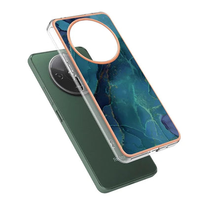 YB IMD Series-16 Style-E For Xiaomi Redmi A3 / Poco C61 4G Electroplating Case Marble Pattern 2.0mm TPU Phone Cover