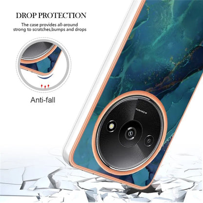YB IMD Series-16 Style-E For Xiaomi Redmi A3 / Poco C61 4G Electroplating Case Marble Pattern 2.0mm TPU Phone Cover