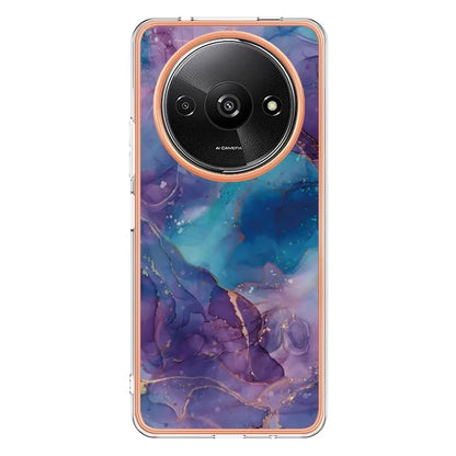 YB IMD Series-16 Style-E For Xiaomi Redmi A3 / Poco C61 4G Electroplating Case Marble Pattern 2.0mm TPU Phone Cover