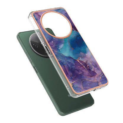 YB IMD Series-16 Style-E For Xiaomi Redmi A3 / Poco C61 4G Electroplating Case Marble Pattern 2.0mm TPU Phone Cover