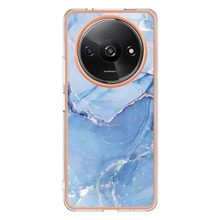 YB IMD Series-16 Style-E For Xiaomi Redmi A3 / Poco C61 4G Electroplating Case Marble Pattern 2.0mm TPU Phone Cover