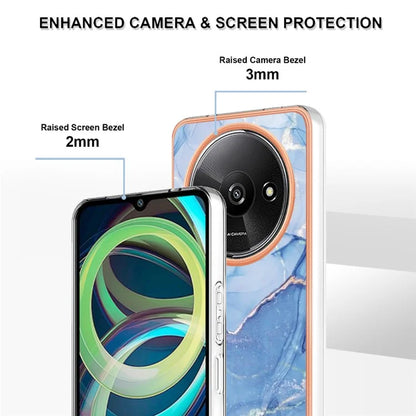 YB IMD Series-16 Style-E For Xiaomi Redmi A3 / Poco C61 4G Electroplating Case Marble Pattern 2.0mm TPU Phone Cover