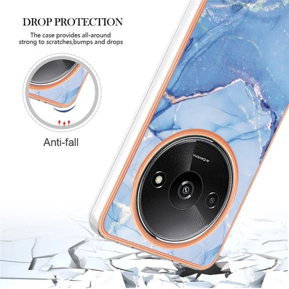 YB IMD Series-16 Style-E For Xiaomi Redmi A3 / Poco C61 4G Electroplating Case Marble Pattern 2.0mm TPU Phone Cover