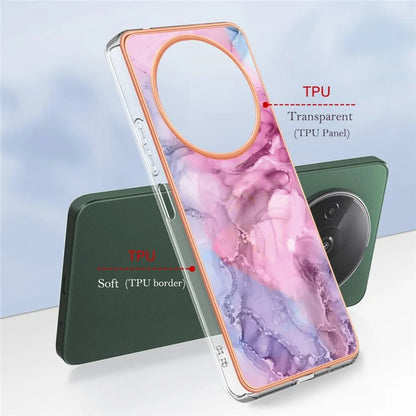 YB IMD Series-16 Style-E For Xiaomi Redmi A3 / Poco C61 4G Electroplating Case Marble Pattern 2.0mm TPU Phone Cover