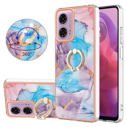 YB IMD Series-6 For Motorola Moto E14 4G / G04 4G / G04s 4G / G24 4G Case Electroplating Kickstand TPU Phone Cover