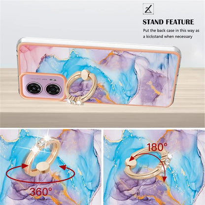 YB IMD Series-6 For Motorola Moto E14 4G / G04 4G / G04s 4G / G24 4G Case Electroplating Kickstand TPU Phone Cover