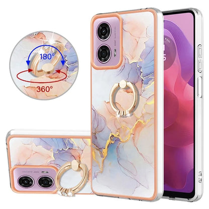 YB IMD Series-6 For Motorola Moto E14 4G / G04 4G / G04s 4G / G24 4G Case Electroplating Kickstand TPU Phone Cover