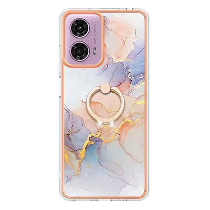 YB IMD Series-6 For Motorola Moto E14 4G / G04 4G / G04s 4G / G24 4G Case Electroplating Kickstand TPU Phone Cover