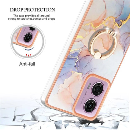 YB IMD Series-6 For Motorola Moto E14 4G / G04 4G / G04s 4G / G24 4G Case Electroplating Kickstand TPU Phone Cover