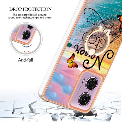 YB IMD Series-6 For Motorola Moto E14 4G / G04 4G / G04s 4G / G24 4G Case Electroplating Kickstand TPU Phone Cover