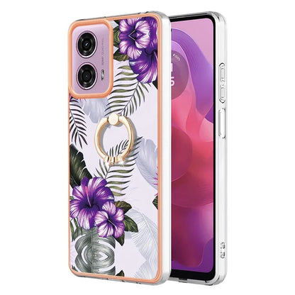 YB IMD Series-6 For Motorola Moto E14 4G / G04 4G / G04s 4G / G24 4G Case Electroplating Kickstand TPU Phone Cover