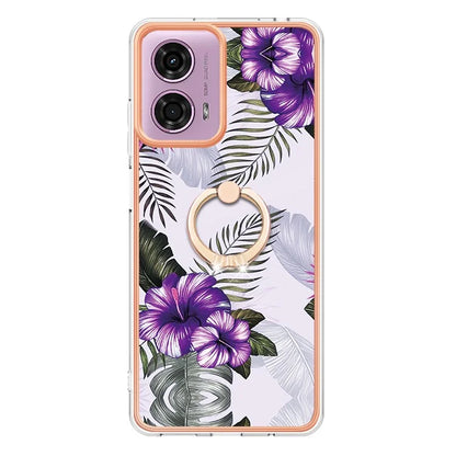 YB IMD Series-6 For Motorola Moto E14 4G / G04 4G / G04s 4G / G24 4G Case Electroplating Kickstand TPU Phone Cover