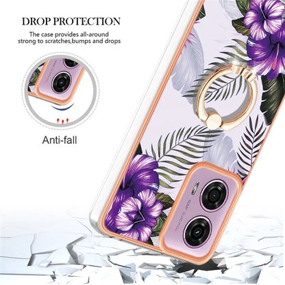 YB IMD Series-6 For Motorola Moto E14 4G / G04 4G / G04s 4G / G24 4G Case Electroplating Kickstand TPU Phone Cover