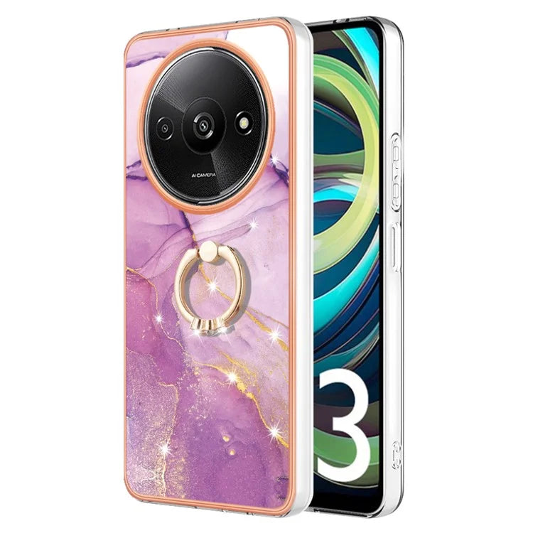 YB IMD Series-10 For Xiaomi Redmi A3 / Poco C61 4G Case Kickstand TPU Cover Electroplating Design