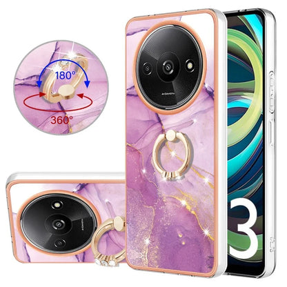YB IMD Series-10 For Xiaomi Redmi A3 / Poco C61 4G Case Kickstand TPU Cover Electroplating Design