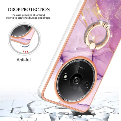 YB IMD Series-10 For Xiaomi Redmi A3 / Poco C61 4G Case Kickstand TPU Cover Electroplating Design