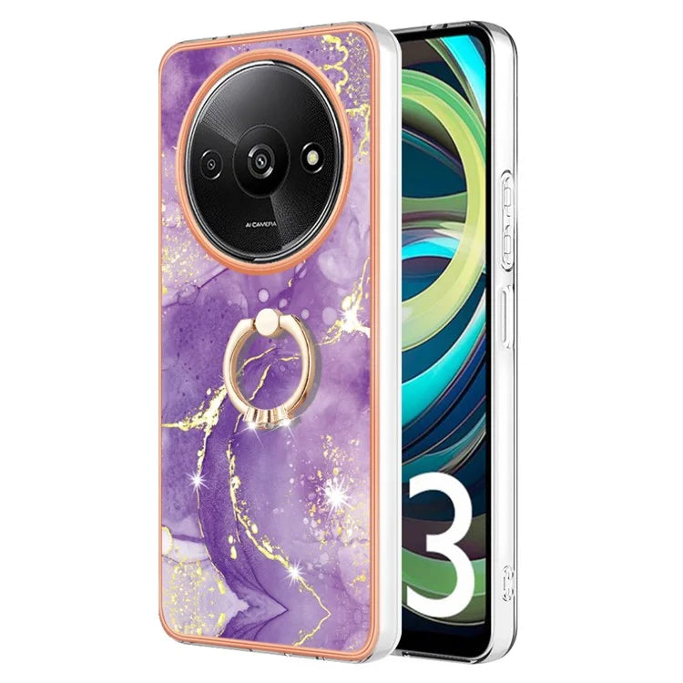 YB IMD Series-10 For Xiaomi Redmi A3 / Poco C61 4G Case Kickstand TPU Cover Electroplating Design