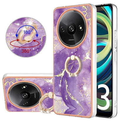 YB IMD Series-10 For Xiaomi Redmi A3 / Poco C61 4G Case Kickstand TPU Cover Electroplating Design