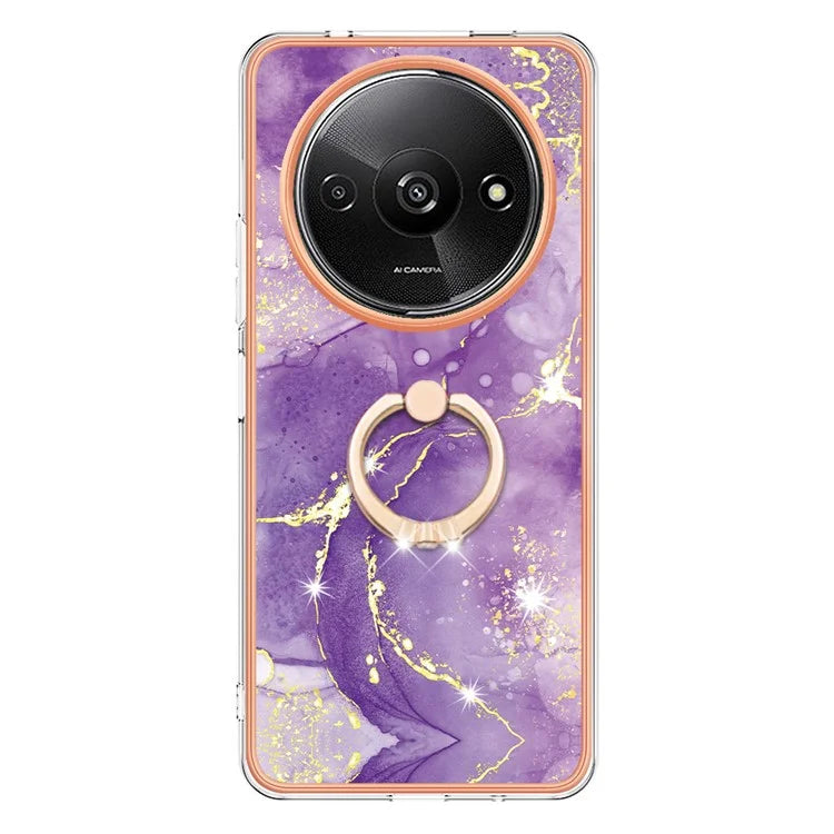 YB IMD Series-10 For Xiaomi Redmi A3 / Poco C61 4G Case Kickstand TPU Cover Electroplating Design