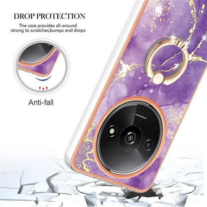 YB IMD Series-10 For Xiaomi Redmi A3 / Poco C61 4G Case Kickstand TPU Cover Electroplating Design