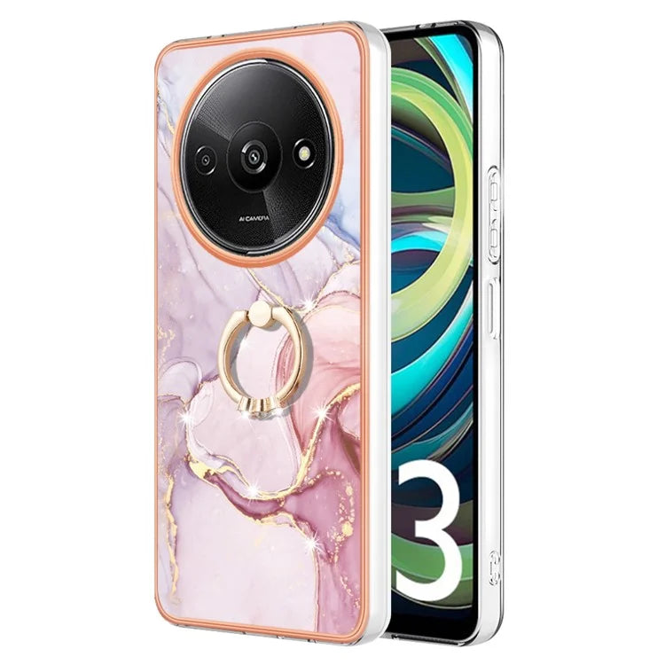 YB IMD Series-10 For Xiaomi Redmi A3 / Poco C61 4G Case Kickstand TPU Cover Electroplating Design