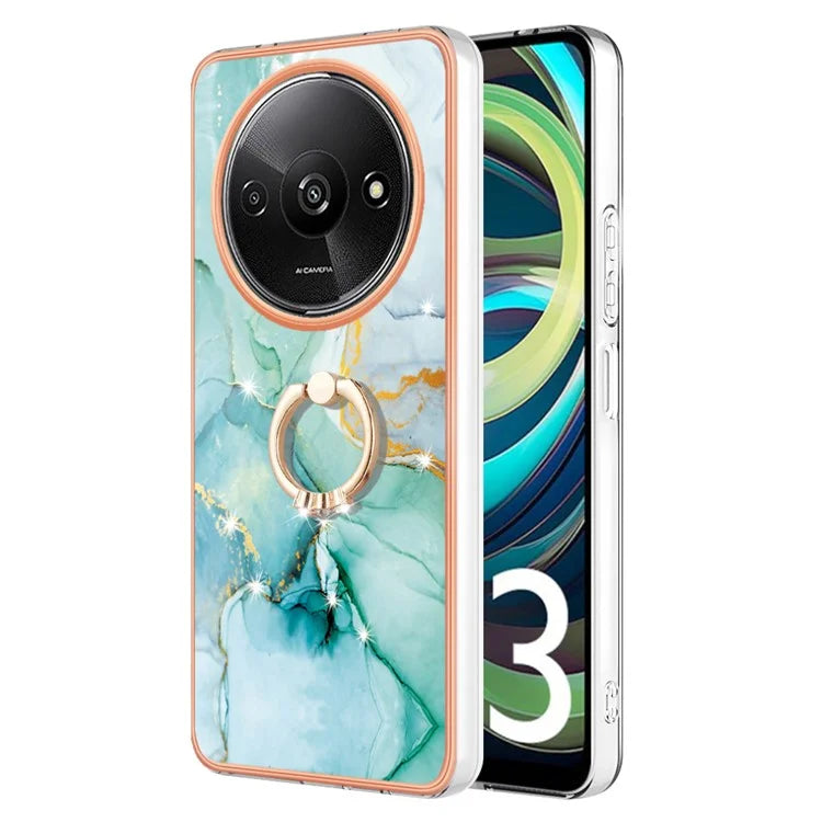 YB IMD Series-10 For Xiaomi Redmi A3 / Poco C61 4G Case Kickstand TPU Cover Electroplating Design