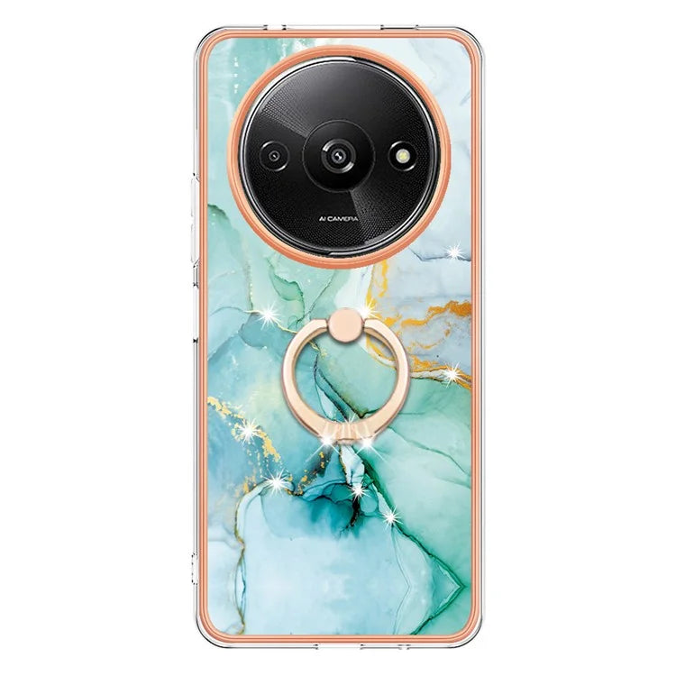 YB IMD Series-10 For Xiaomi Redmi A3 / Poco C61 4G Case Kickstand TPU Cover Electroplating Design