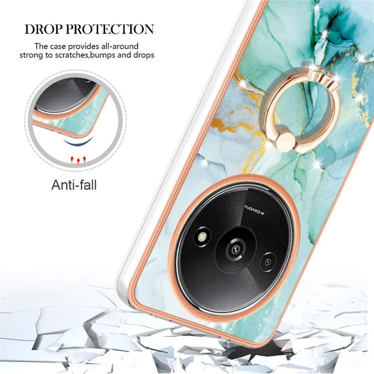 YB IMD Series-10 For Xiaomi Redmi A3 / Poco C61 4G Case Kickstand TPU Cover Electroplating Design