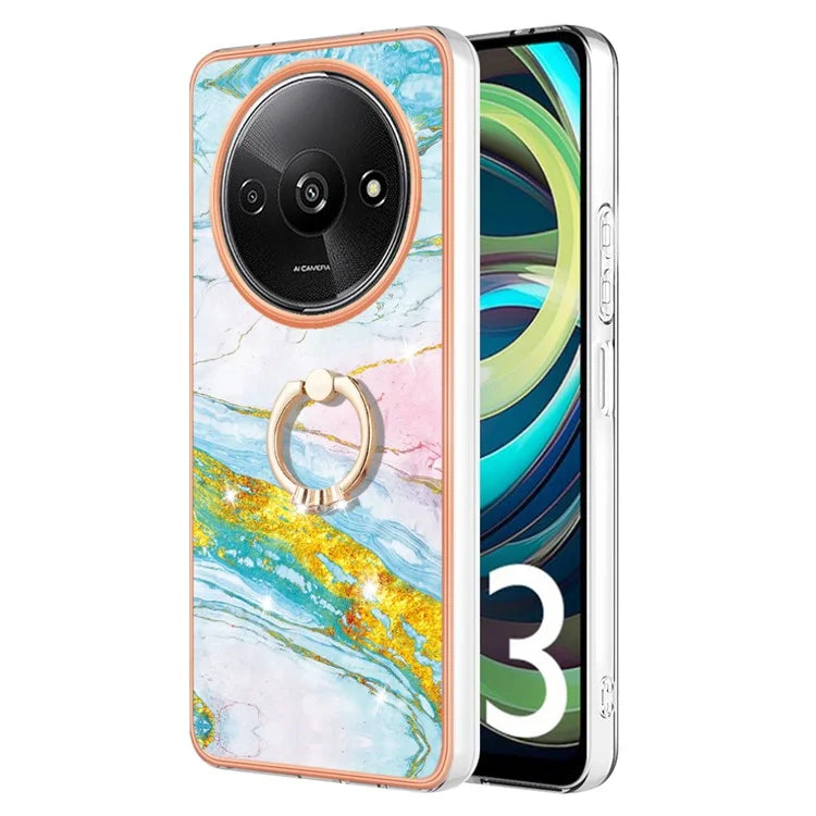 YB IMD Series-10 For Xiaomi Redmi A3 / Poco C61 4G Case Kickstand TPU Cover Electroplating Design