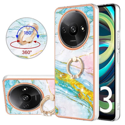 YB IMD Series-10 For Xiaomi Redmi A3 / Poco C61 4G Case Kickstand TPU Cover Electroplating Design