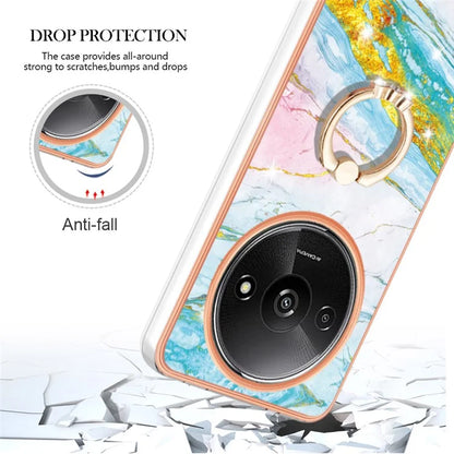 YB IMD Series-10 For Xiaomi Redmi A3 / Poco C61 4G Case Kickstand TPU Cover Electroplating Design
