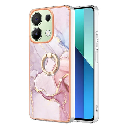 YB IMD Series-10 For Xiaomi Redmi Note 13 4G TPU Phone Case Marble Pattern Shell with Kickstand