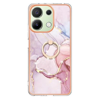 YB IMD Series-10 For Xiaomi Redmi Note 13 4G TPU Phone Case Marble Pattern Shell with Kickstand