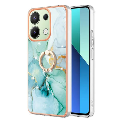 YB IMD Series-10 For Xiaomi Redmi Note 13 4G TPU Phone Case Marble Pattern Shell with Kickstand