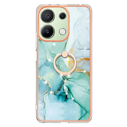 YB IMD Series-10 For Xiaomi Redmi Note 13 4G TPU Phone Case Marble Pattern Shell with Kickstand
