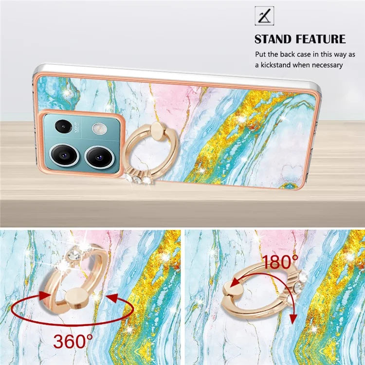 YB IMD Series-10 For Xiaomi Redmi Note 13 5G TPU Case Electroplating Kickstand Phone Cover